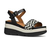 Geox D Gardenia A, Sandalo con Zeppa Donna, Black/Papyrus, 38 EU