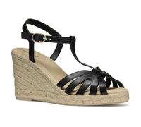 Geox D GELSA A, Sandalo con Zeppa Donna, Black, 41 EU