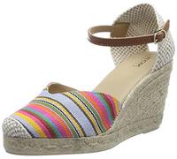 Geox D Gelsa, Espadrille Wedge Sandal Donna, Cammello Multicolore, 41 EU