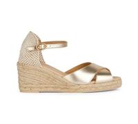 Geox D Gelsa Low A, Sandali con Zeppa Donna, Lt Gold, 36 EU