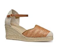 Geox D GELSA LOW E - Sandalo con zeppa Donna, Camel,