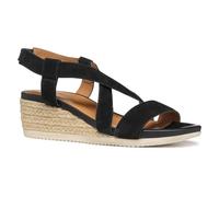 Geox D Ischia Corda A - Sandalo con Zeppa Donna, Black,