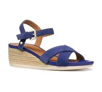 Geox D ISCHIA Corda B, Sandalo con Zeppa Donna, Blue, 39.5 EU
