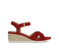 Geox D Ischia Corda, Sandali Donna, Rosso Red, 39 EU