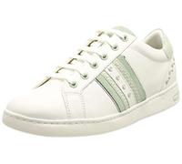 Geox D Jaysen A, Sneaker Donna, Bianco Verde White Lt Green, 36 EU