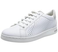 Geox D Jaysen - Scarpe da Ginnastica, White/Silver,
