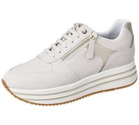 Geox D Kency A, Scarpe da ginnastica Donna, Bianco Papyrus Lt Gold, 41 EU