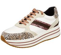 Geox D Kency B, Scarpe da Ginnastica Donna, Bianco Beige Off White Lt Taupe, 37 EU