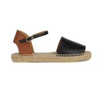 Geox D Lampedusa B, Sandali con Zeppa Donna, Black Cognac, 39 EU