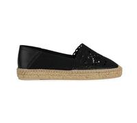 Geox D Lampedusa D, Sandalo Espadrillas con Zeppa Donna, Nero, 37 EU