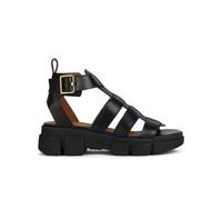 Geox D Lisbona B, Sandali con Zeppa, Nero, 40 EU