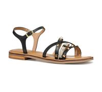 Geox D MADDALUSIAC D, Sandalo Scorrevole Donna, Black/White, 39 EU