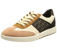 Geox D Meleda A, Sneakers Donna, Beige/Nero (Cream/Black), 37 EU