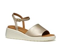 Geox D MELICONIA A, Sandalo con Zeppa Donna, Lt Gold, 36 EU