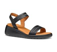 Geox D MELICONIA E, Sandalo con Zeppa Donna, Black, 37 EU