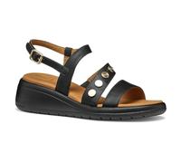 Geox D MELICONIA F, Sandalo con Zeppa Donna, Black, 38 EU