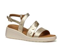 Geox D MELICONIA F - Sandalo con zeppa Donna, Lt Gold,