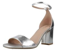 Geox D NEW ERAKLIA 80 A - Sandalo con tacco Donna, SILVER,