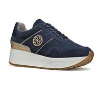 Geox D New KENCY A, Scarpe da Ginnastica Donna, Navy/Lt Gold, 40 EU