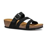 Geox D New STHELLAE A, Sandalo Piatto Donna, Black, 38 EU