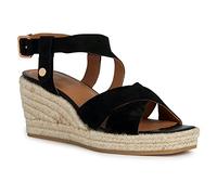 Geox D Panarea, Sandali espadrillas Donna, Nero (Black), 38.5 EU