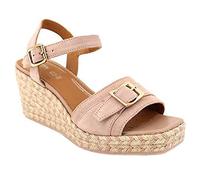 Geox D Panarea, Sandalo espadrillas con zeppa Donna, Rosa (Nude), 39 EU