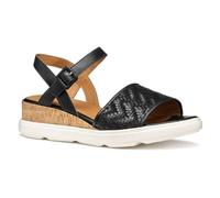 Geox D Pisa B, Sandalo con Zeppa Donna, Black, 40 EU
