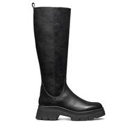 Geox D Pluette, Stivali Alti al Ginocchio Donna, Nero, 38 EU