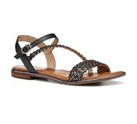 Geox D Sozy Plus D, Sandalo Scorrevole Donna, Black/Gun, 36 EU