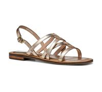 Geox D Sozy QC A, Sandalo Scorrevole Donna, Lt Gold, 37.5 EU
