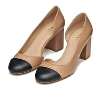 Geox D VIRNILISA 65 B, Pompa Donna, Beige/Black, 35 EU
