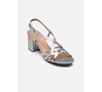 Geox D VIRNILISA 65 S B, Sandalo con Tacco Donna, Silver, 41 EU
