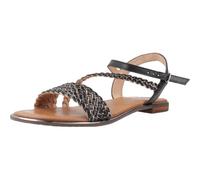 Geox D Sozy Plus D, Sandalo Scorrevole Donna, Black/Gun, 36 EU