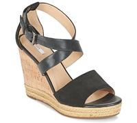 Geox Donna Janira E - Sandali con Zeppa Donna, Nero (BLACKC9999), 35 EU