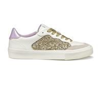 Geox Emmeleny da Donna Scarpe da Ginnastica Glittery Casual Chic Moda Oro Bianco