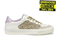 Geox Emmeleny da Donna Scarpe da Ginnastica Glittery Casual Chic Moda Oro Bianco