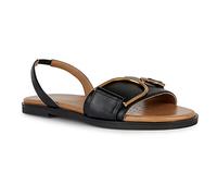 Geox Girl's D Naileen Flat Sandal, Nero, 35 EU