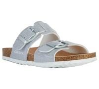 Geox Girl's J Adriel E Sandal, Argento, 10 UK Child