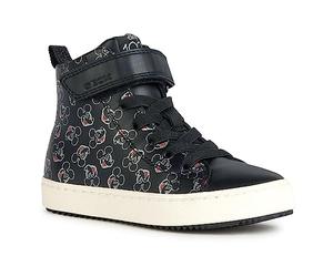 Geox Girls J Kalispera H Hi-Top Trainers, Nero Argento, 13 UK Child