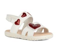Geox Girl's J Sandal Haiti, bianco rosso, 35 EU