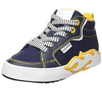 Geox J Alfabeto Ragazzo, Scarpe da Ginnastica, Navy Yellow, 34 EU