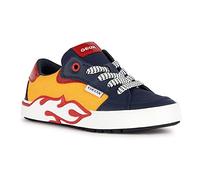 Geox J Alphabeet Boy, Scarpe da Ginnastica, Yellow/Navy, 36 EU
