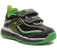 GEOX J Android B.C Bambini Due Cinghie Gel Suola Sportivo Nero Verde UK 1 - 13