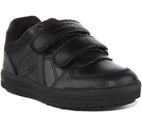 GEOX J Arzach Bambini Due Cinghie Casual Pelle Ragazzo Scarpe Nero Misura UK 1 -