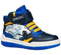 Geox J Buzzerlight Boy, Scarpe da Ginnastica, Navy Yellow, 34 EU