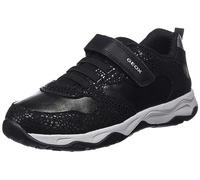 Geox J Calco Girl A, Scarpe da Ginnastica, Black Dk Silver, 33 EU