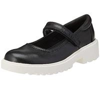 Geox J Casey Girl P, Ballet Flat, Nero e Bianco, 30 EU