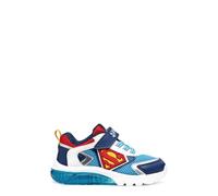 Geox J CIBERDRON Boy B Sneaker, LT Blue/Red, 24 EU