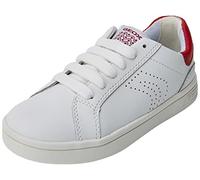 Geox J DJROCK Boy C, Scarpe da Ginnastica Basse Bambino, Bianco (White/Dk Red), 32 EU