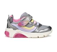 Geox J FADINLIGHT Girl Sneaker, Argento/Multicolore, 35 EU, Silver Multicolor, 35 EU